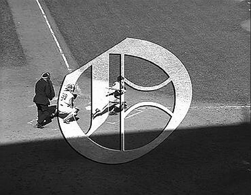 Mickey Mantle at bat at Ebbets Field World Series56N0282